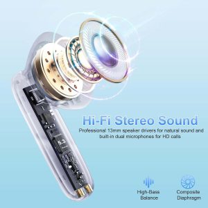 SAMKE Wireless Earbud, Bluetooth 5.3 Headphones HIFI Immersive Sound