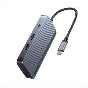 SAMKE 7-in-1 USB-C Hub, Dual Monitor USB C Docking Station