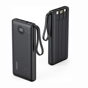 SAMKE Portable Charger with Built in Cables, 10000mAh